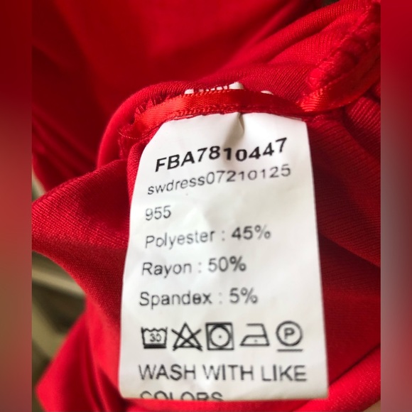 Women's Solid Mock Neck Sleeveless Ruched Bodycon Dress in red - Picture 9 of 9